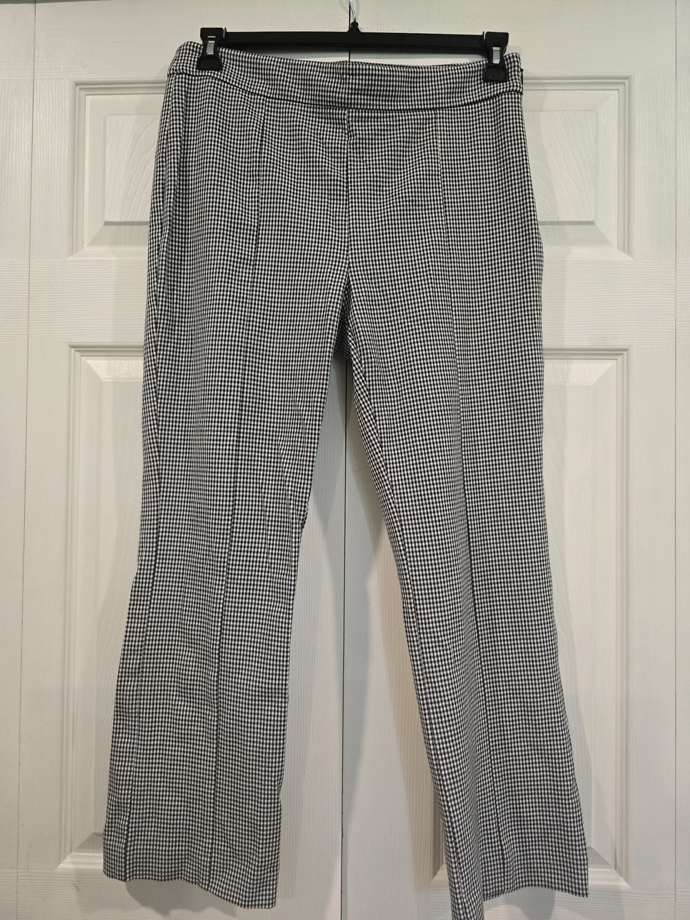 Ann Taylor Black & White Mini Houndstooth Boot-Cut Pants